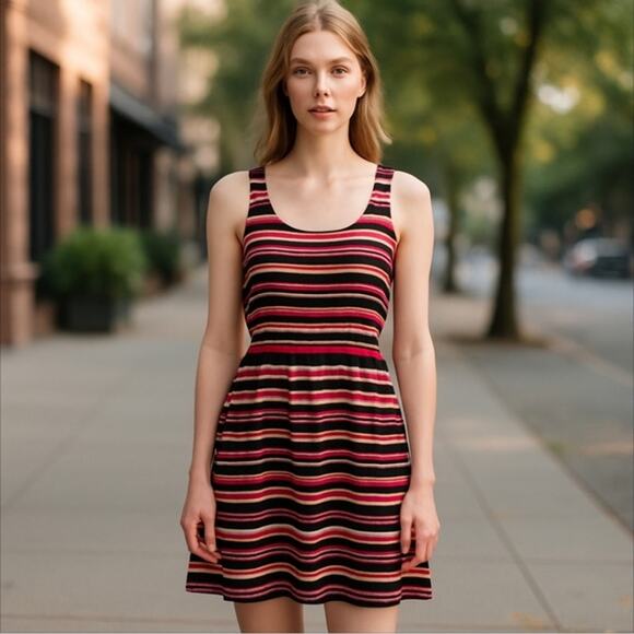 Vanity Rockin Reversible Stripes or Polka Dot Dress Size S - Picture 1 of 8